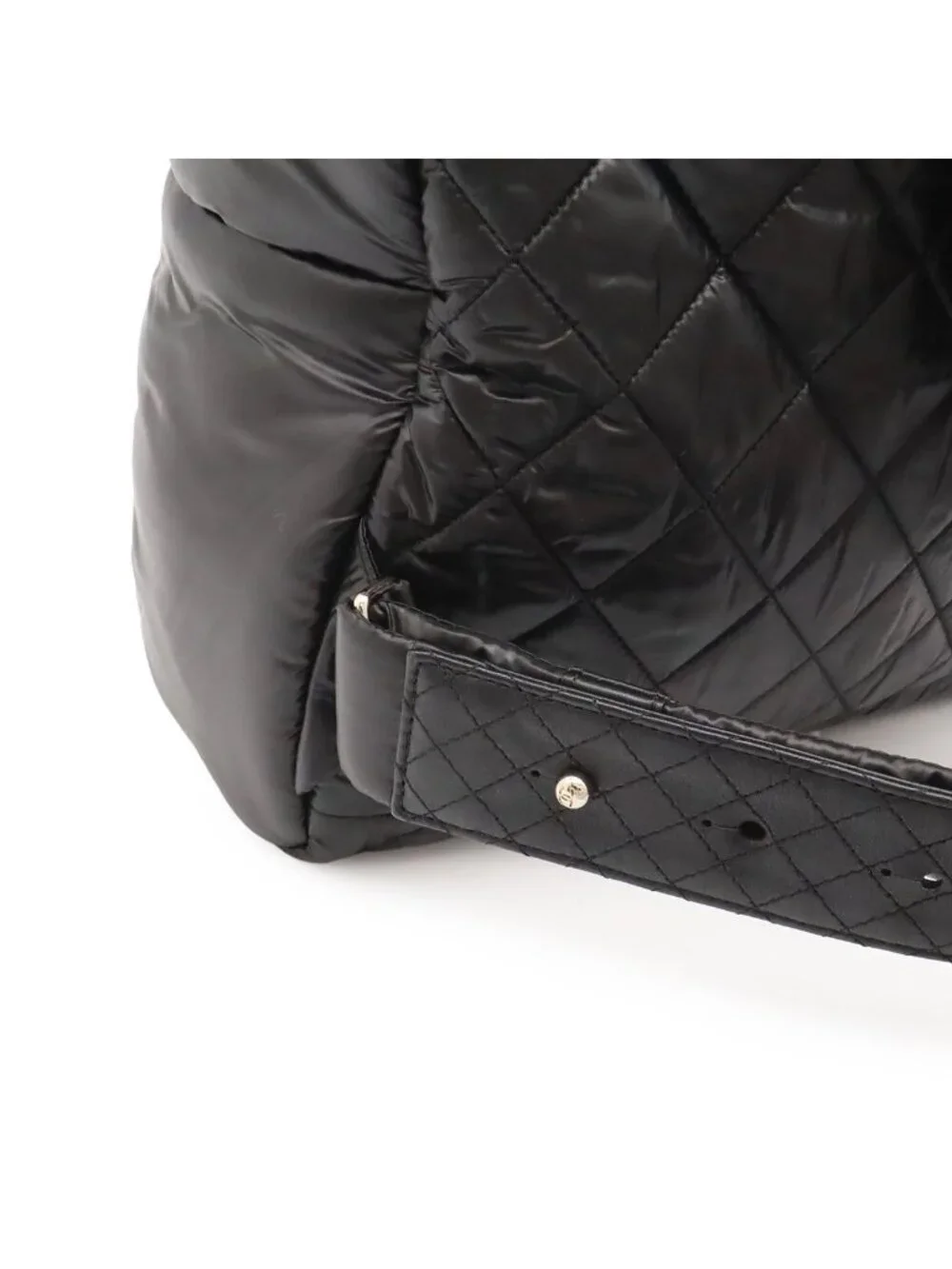 Chanel Coco Cocoon Backpack Quilted Nylon Leather Black Bordeaux